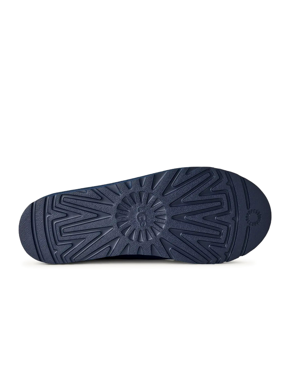 UGG men's Tasman II slippers in Deep Ocean, showing suede upper and embroidered trim.