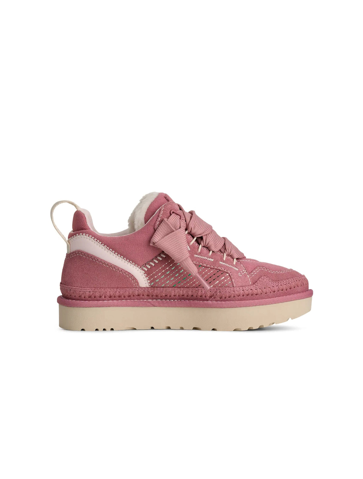 Denim Exchange UGG Womens Lowmel Meadow sneaker in Horizon Pink, side view