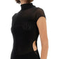 Jean Paul Gaultier Women Mesh Dress With Flocked Logo