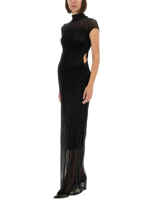 Jean Paul Gaultier Women Mesh Dress With Flocked Logo
