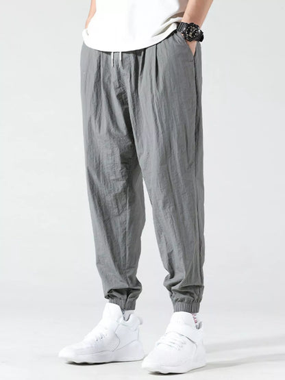 Men's Plus Size Drawstring Loose Fit Joggers - Farnelli