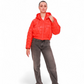 Alaska Outerwear Company Lexi cropped coral jacket with a modern silhouette