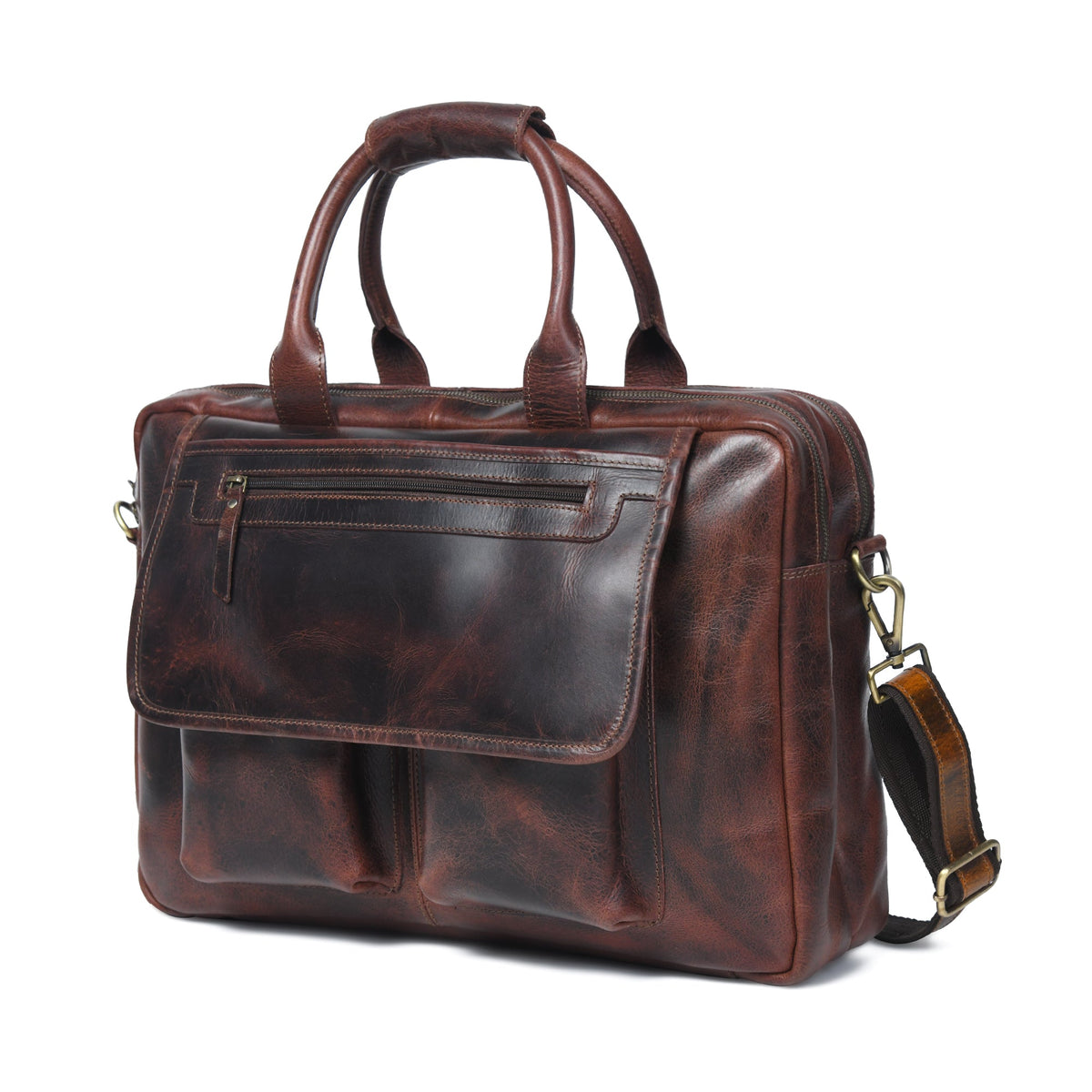 Classy Leather Bags buffalo leather pilot bag, a stylish briefcase with durable leather and classic design.