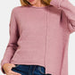 Zenana Asymmetric Hem Drop Shoulder Sweater - Farnelli
