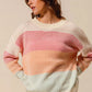 SO ME Multi Color Block Long Sleeve Sweater - Farnelli