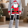 Children's Santa Round Neck Pajama Set - Gray