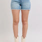 Judy Blue Full Size High Waist Western Embroidery Detail Cut Off Denim Shorts Plus Size - Farnelli