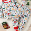 Children's Christmas Print Top and Pants Set - White