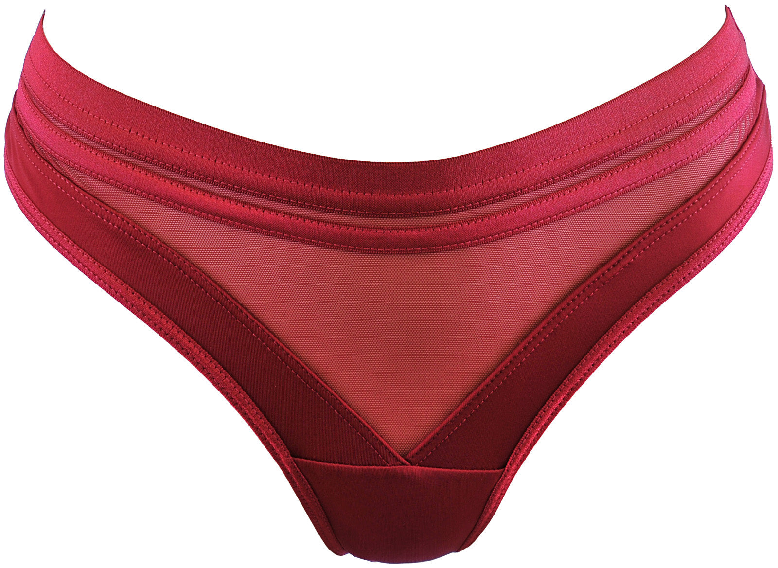 Axami Linea Burgundy Soft Brazilian Thong Panty-2