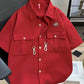 Men's Plus Size Waffle Texture Button Up Shirt - Farnelli