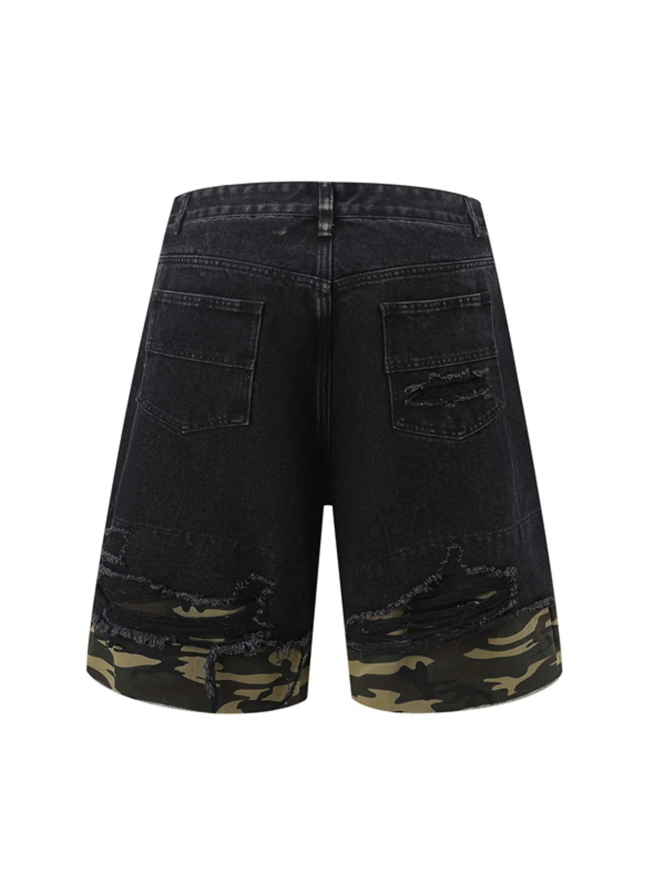 Men's Distressed Camouflage Denim Shorts - Farnelli