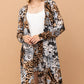 And The Why Leopard Kimono Open Front Longline Cardigan - Farnelli