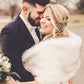 Ivory with Black Bridal Fur Shawl (Lilian Wht03)