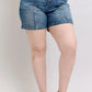 Judy Blue Full Size High Rise Denim Shorts Plus Size - Farnelli
