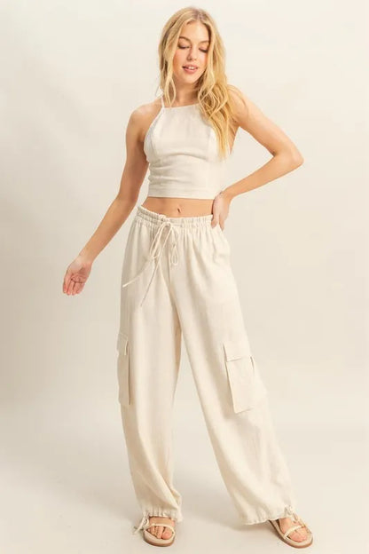 HYFVE Crop Top and Cargo Pants Set - Farnelli