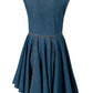 Alaia Women Deep Stone Denim Wrap Dress