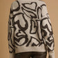 Umgee Heart Print Crew Neck Sweater - Farnelli