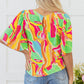 Angel Abstract Half Sleeve Blouse - Farnelli
