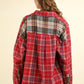 VERY J Contrast Plaid Raw Detail Shirt - Farnelli