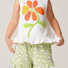 Children's Ruffle Trim Tank and Shots Set - White
