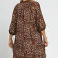 Umgee Full Size Leopard Print Mini Dress with Contrast Trim Plus Size - Farnelli