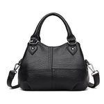 Women's retro soft leather shoulder bag by Rirati, simple fashion design with Korean-inspired style and versatile shoulder strap.