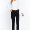 ACTIVE BASIC Cotton-Span Twill Straight Pants - Black