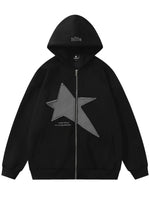 Men's Star Zip-Up Long Sleeve Hoodie - Farnelli