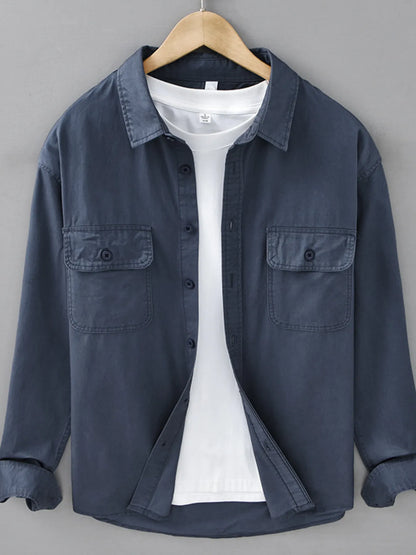Men's Plus Size Button Up Long Sleeve Shirt - Farnelli