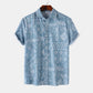 Men's Printed Short Sleeve Button-Up Shirt - Farnelli