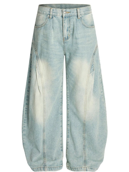 Men's Washed Wide Leg Jeans - Farnelli