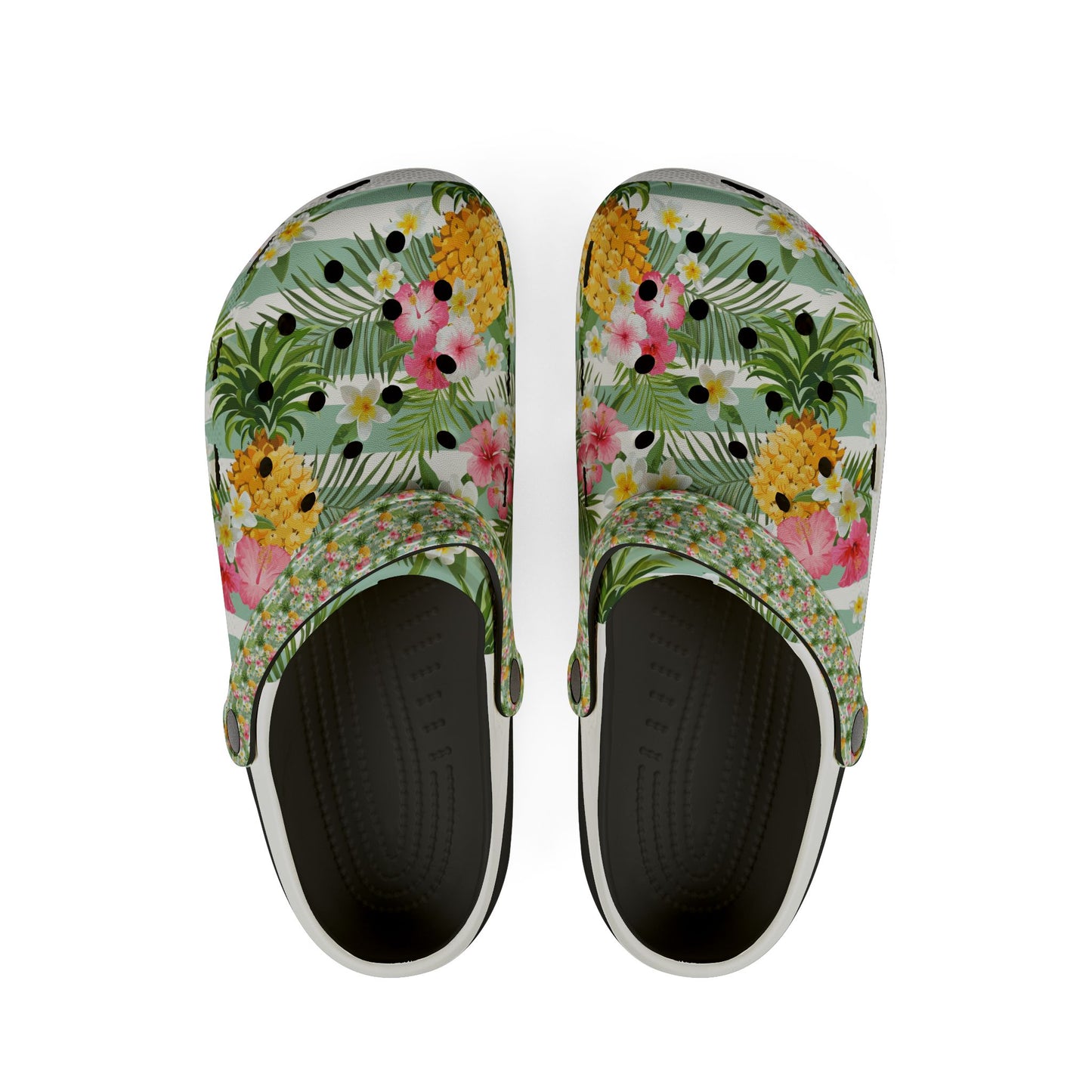 Tropical Print EVA Foam Rubber Shoes, Comfortable Summer Footwear, Beach Sandals, Garden Clogs, Casual Outdoor Shoes