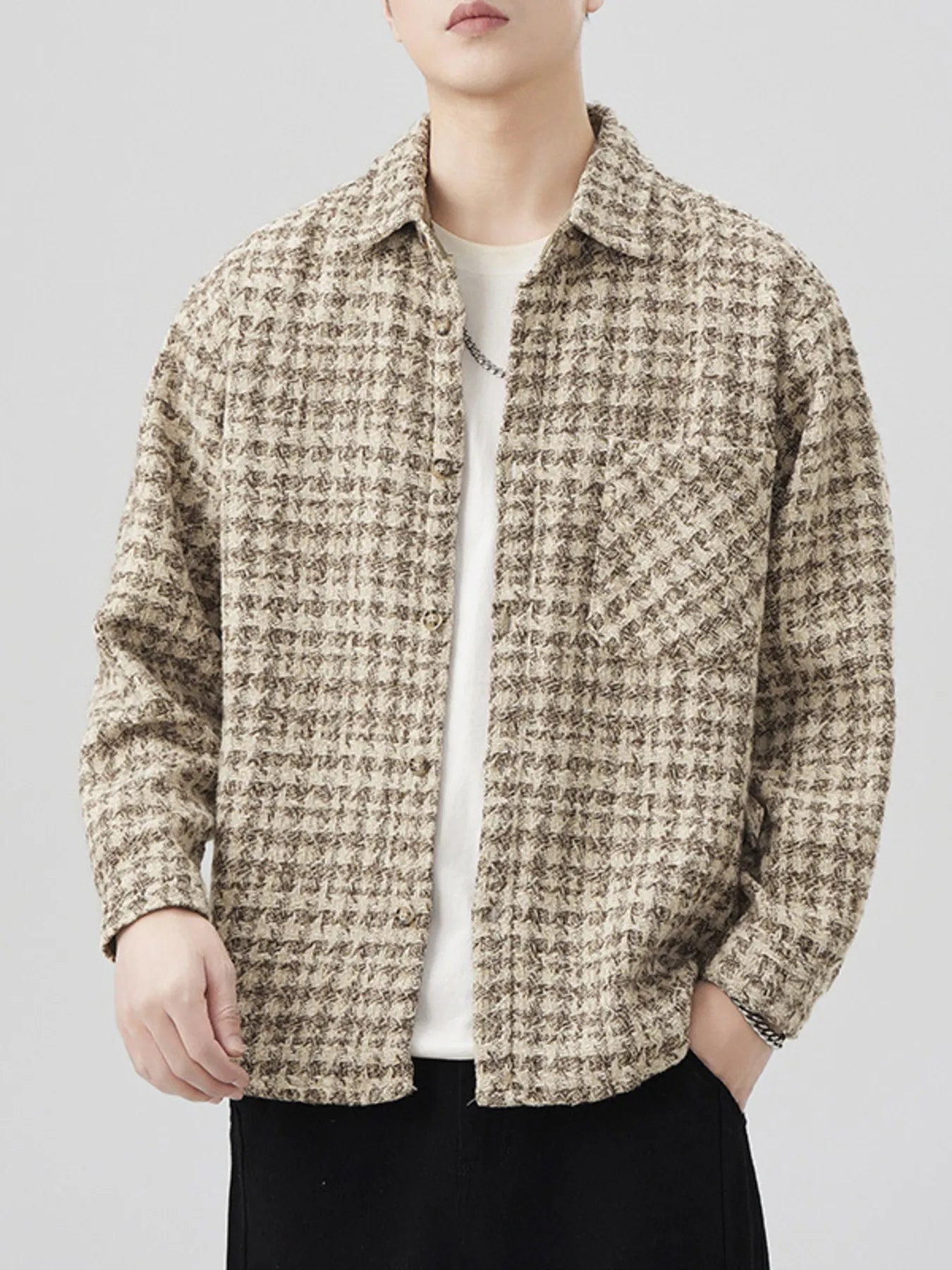 Men's Plus Size Button Up Long Sleeve Jacket - Farnelli