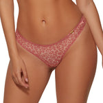 Gossard Glossies Pink Leopard Print Sheer Thong Panty-0