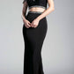 Cinderella Divine 13114A Cold-Shoulder Crop Top Two-Piece Long Dress