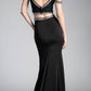 Cinderella Divine 13114A Cold-Shoulder Crop Top Two-Piece Long Dress