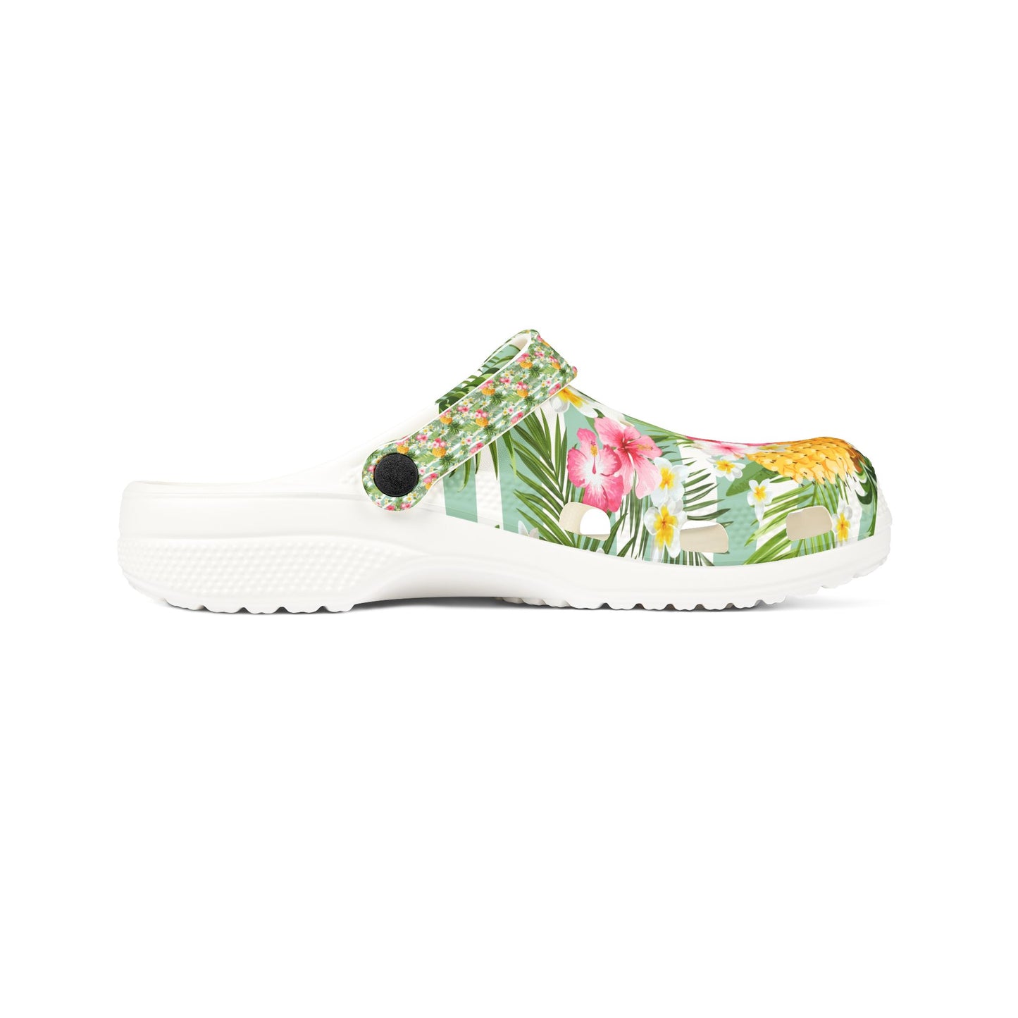 Tropical Print EVA Foam Rubber Shoes, Comfortable Summer Footwear, Beach Sandals, Garden Clogs, Casual Outdoor Shoes