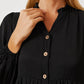 Ruffled Button Up Long Sleeve Tiered Shirt - Farnelli