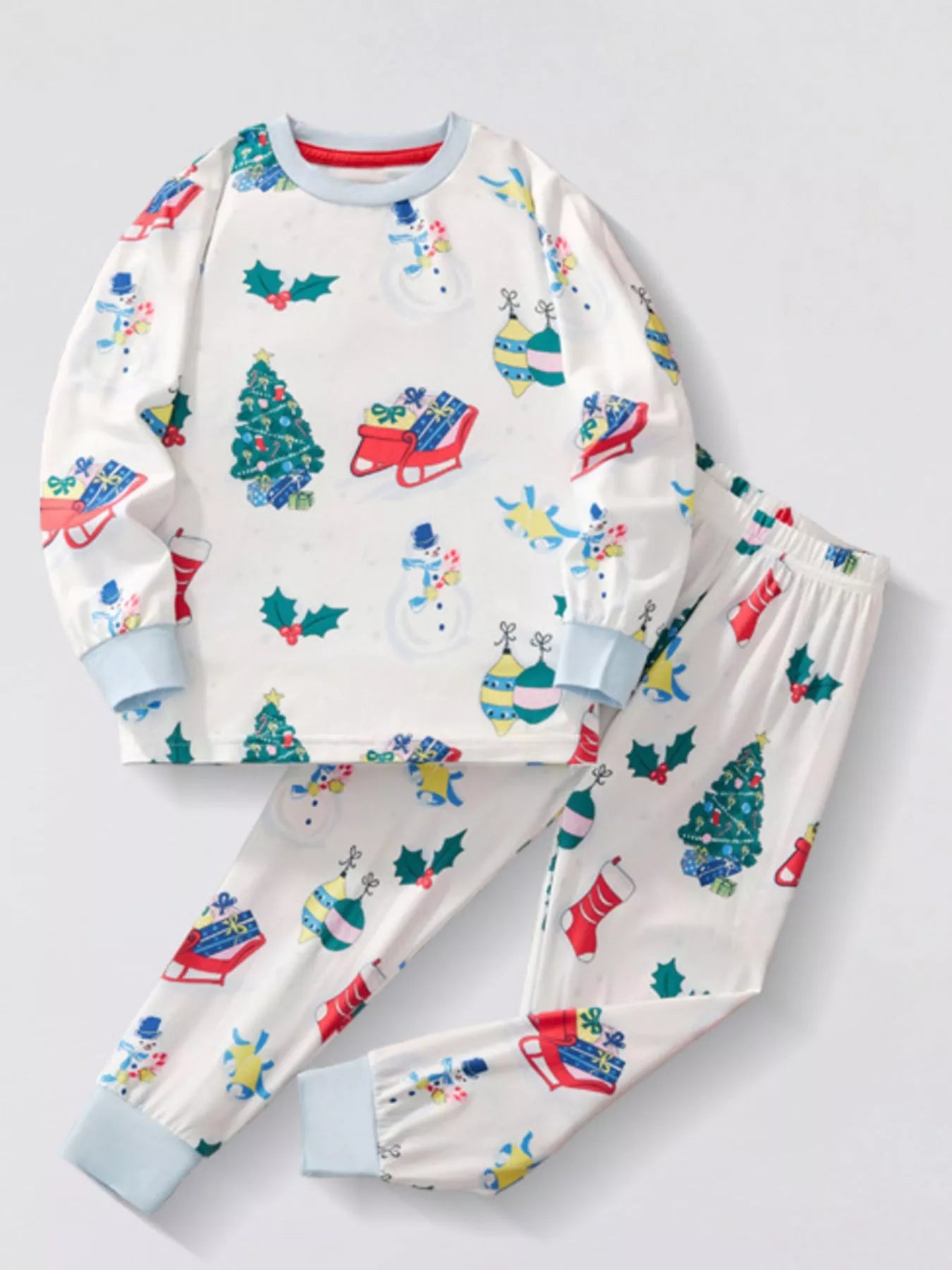 Children's Christmas Round Neck Top and Pants Set - Farnelli