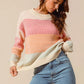 SO ME Multi Color Block Long Sleeve Sweater - Farnelli