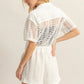 HYFVE Crochet Button Front Short Sleeve Romper - Farnelli