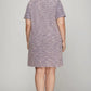 She + Sky Full Size Short Sleeve Pearl Studded Trim Knit Tweed Dress Plus Size - Farnelli