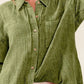 BiBi Raw Edge Detailed Mineral Washed Loose Fit Shirt - Farnelli