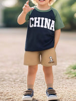 Children's Letter Raglan Sleeve T-Shirt - Farnelli