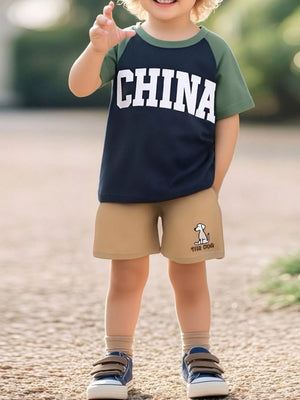 Children's Letter Raglan Sleeve T-Shirt - Farnelli