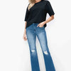 bytos Full Size Raw Hem Distressed High Rise Bootcut Jeans - Medium