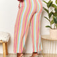 Double Take Striped Smocked Waist Pants with Pockets - Farnelli