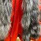 Roma Genuine Silver Fox Fur Rabbit Fur Insulated Parka in Red