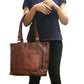 The Terry Tote leather handbag by Classy Leather Bags, featuring a structured design and sturdy handles