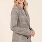 Mittoshop Plaid Double Breasted Relaxed Fit Blazer - Farnelli
